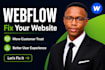 fix your webflow website layout, cms, forms and mobile issues