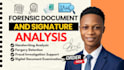 do forensic analysis for pdf document, signature and handwriting, report writing