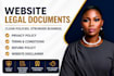 draft privacy policy terms conditions refund policy for website protection