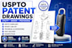 draw uspto patent utility design drawing illustration technical line art