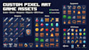 create 8bit 16bit pixel art game asset icon items weapon object rpg props sprite