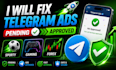fix no view telegram ads telegram ads approver telegram ads setup profitable ads