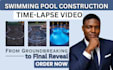 a cinematic swimming pool construction timelapse