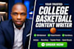 write ncaa college basketball articles about kentucky, unc and recruiting