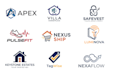 design business, saas, startup and modern tech logo