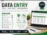 accurate data entry, excel, copy paste and web research