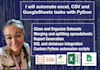 automate excel, CSV, and google sheets tasks with python