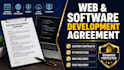 draft a web developer and software development agreement