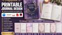 design printable journal, interior design, fillable pdf for amazon