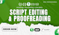 line edit and polish your screenplay or script to industry standard