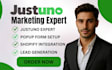 setupjustuno popup setup justuno shopify integration