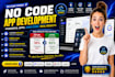 build no code app mobile app CRM saas mvp using bubble flutterflow adalo