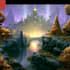 draw fantasy background and landscape