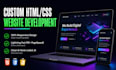 develop a custom responsive HTML CSS and javascript website