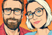 draw in comic style and retro colors