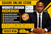 design squarespace website, squarespace redesign, square online store