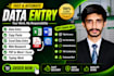 data entry, copy paste, and web research