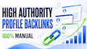 create manual high authority profile backlinks