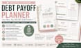 design debt payoff planner saving challenge canva finance planner, printable PDF