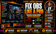 fix obs audio, mic, echo, lag and streaming issues