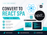 convert HTML CSS js website to react single page application