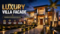 design a luxury villa facade with 3d rendering