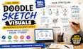 create engaging doodle sketch visuals and hand drawn infographic illustrations