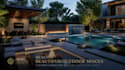 design your backyard landscape,garden, patio, pool and 3d rendering