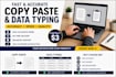 do logo design and english typing and data entry,copy paste,