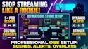 create a professional obs studio streaming setup with scenes alerts and overlays