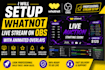 setup whatnot live stream on obs with animated overlays