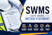 prepare professional safe work method statement swms