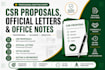 draft csr proposals, official letters and office notes