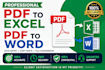 convert PDF to excel or word accurately