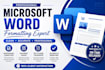 provide expert microsoft word formatting and editing