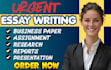 do urgent essay writing as an essay writer
