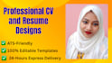 design professional resume and CV templates