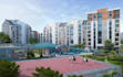 visualized exterior courtyard for multi building complex,landscape design,render
