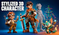 create stylized 3d game character modeling rigging and animation