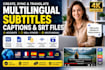 create, sync, translate subtitles, captions and srt files