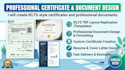 create ielts certificate and make document, replicate document