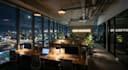 office background light night