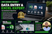 microsoft excel data entry, PDF to excel, and copy paste