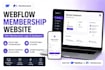 build webflow membership website with memberstack login dashboard, ims
