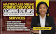 create masterclass online course content, curriculum, and elearning development