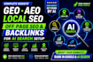 do complete website geo aeo local seo off page backlinks for ai search setup