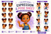 create children book character expression sheet and pose sheet