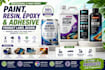 design paint, resin, epoxy and adhesive product labels