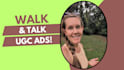 create a female ugc video walking outside