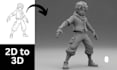 convert 2d image, sketch to 3d printable stl character model
